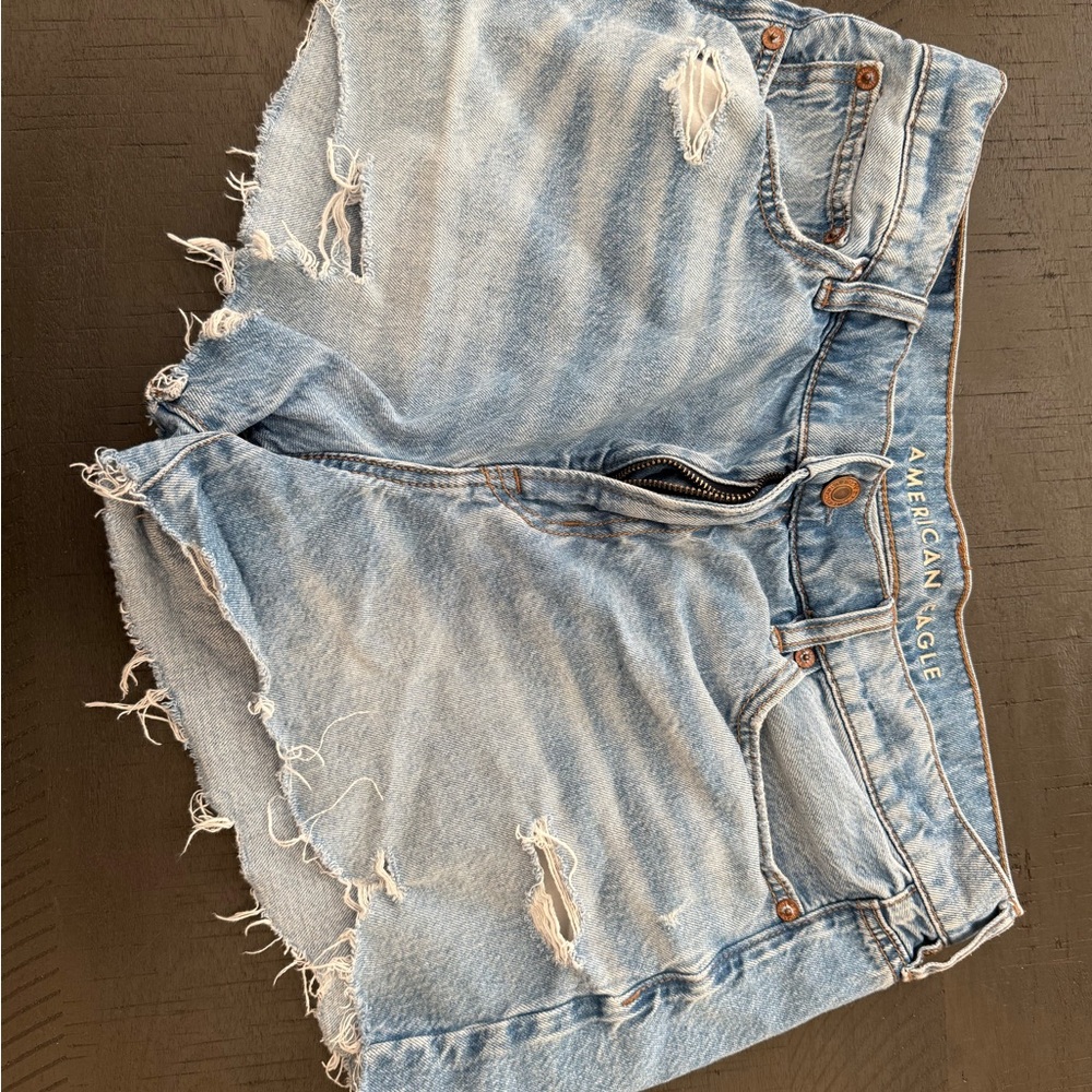 American Eagle Outfitters Light Wash Distressed Denim Cutoff Shorts